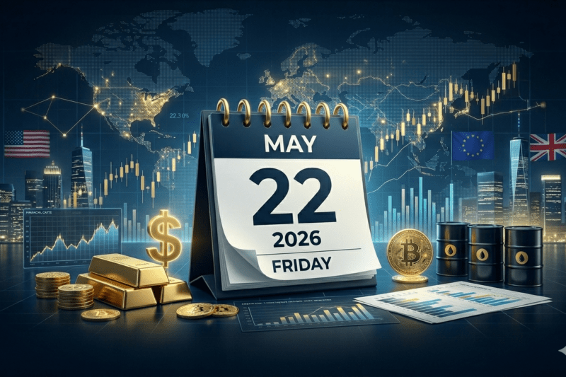 Economic Calendar May 22, 2026: Global End-of-Week Outlook Driven by the US, Europe, and Fed Expectations